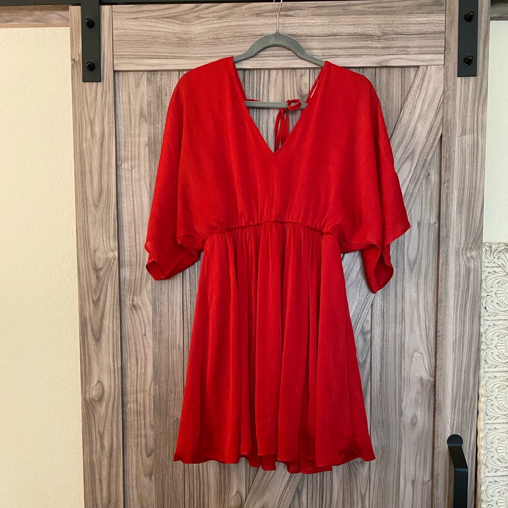 Jodifl red dolman sleeve mini dress